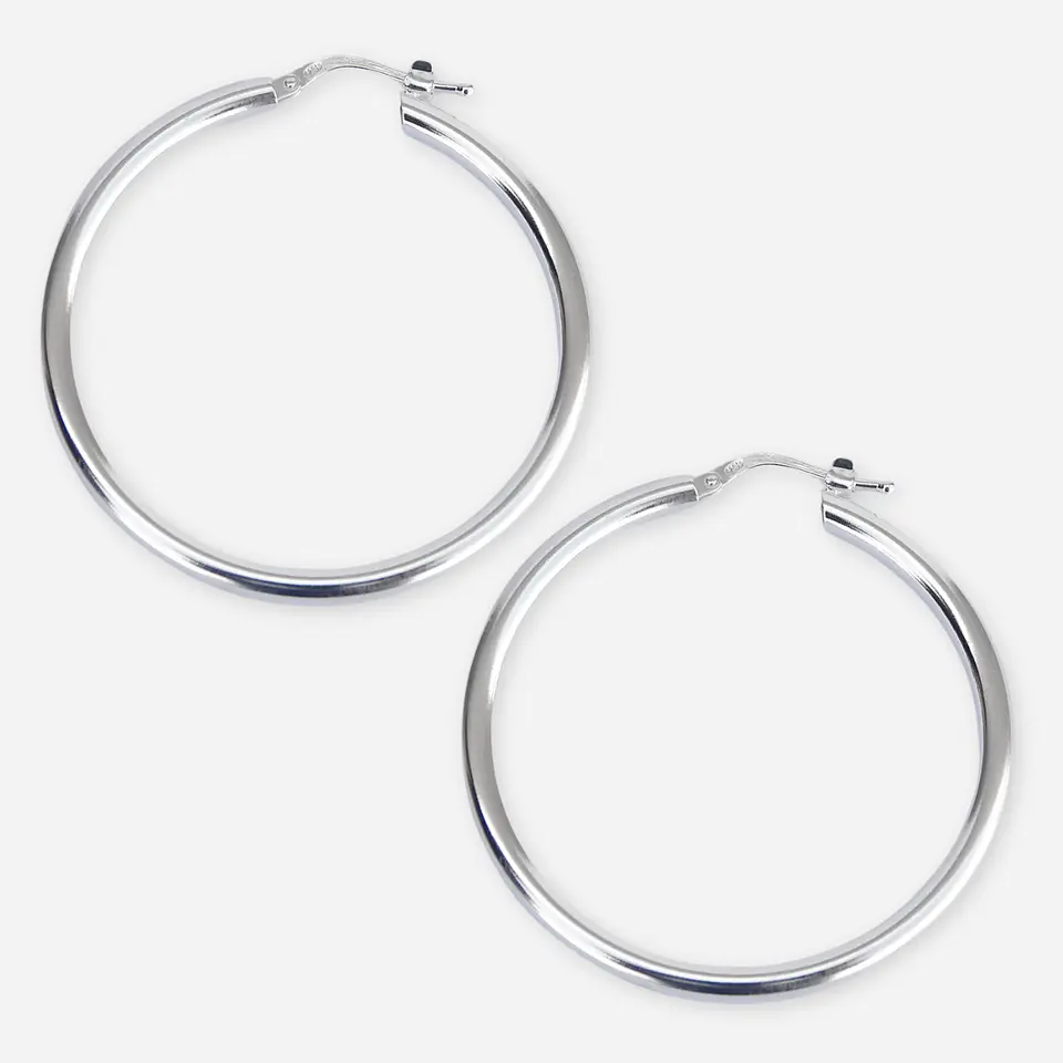 Aros De Plata 925 Argollas Gruesa 40mm  1