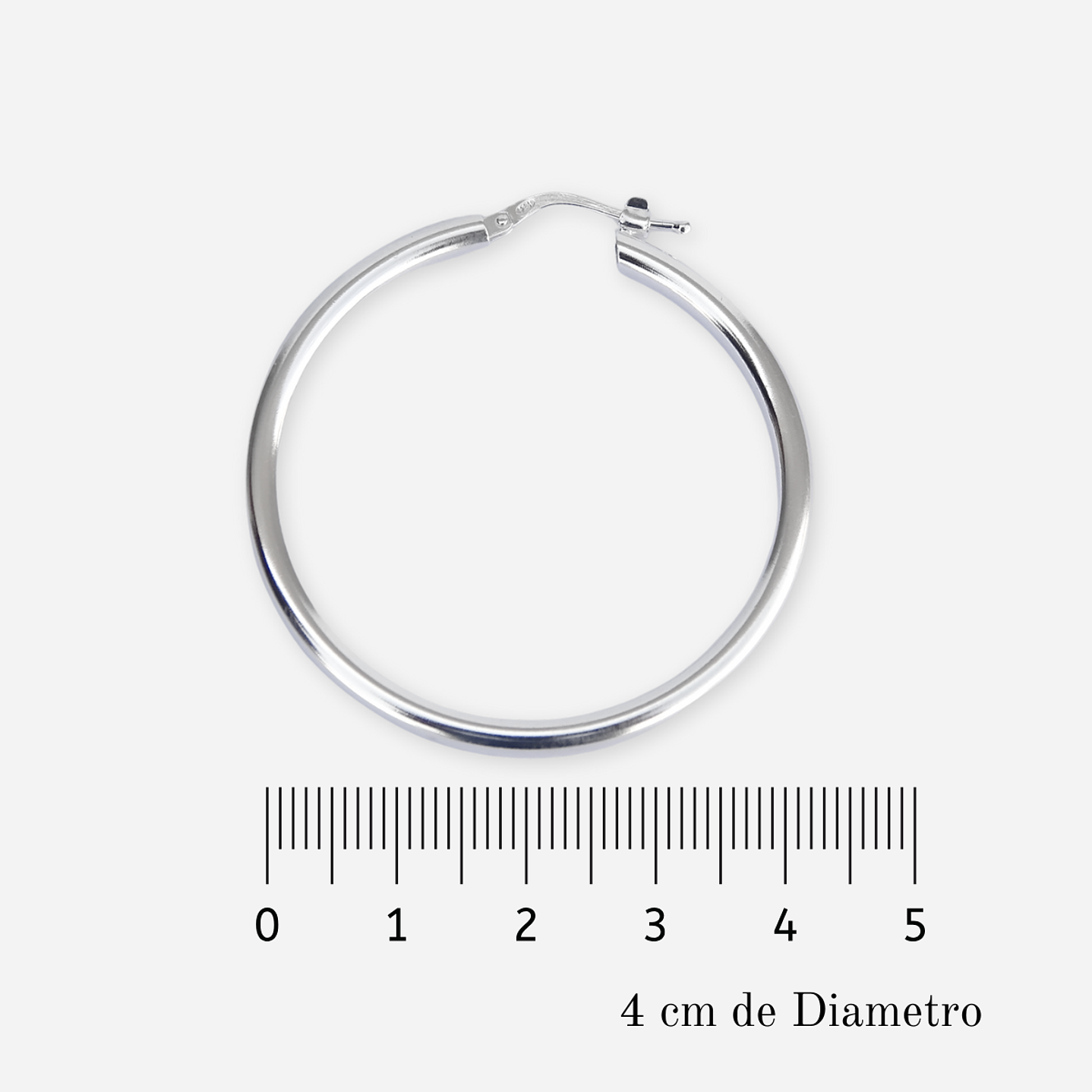 Aros De Plata 925 Argollas Gruesa 40mm  3