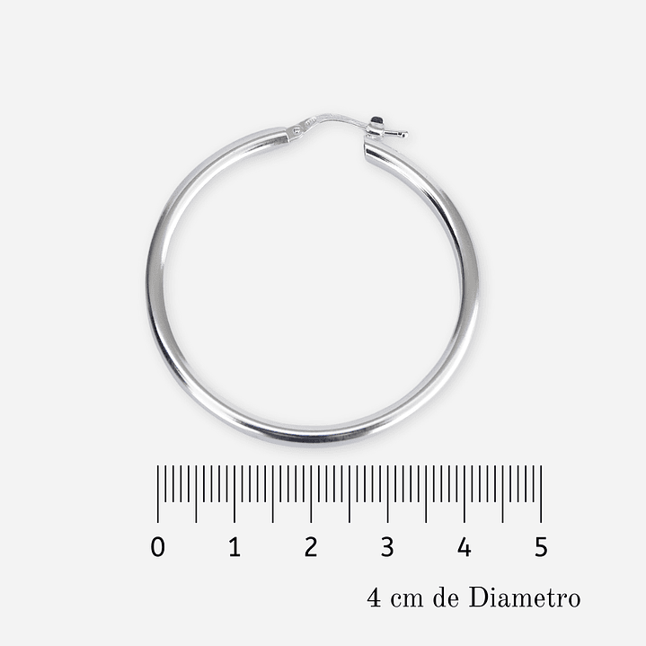 Aros De Plata 925 Argollas Gruesa 40mm  3