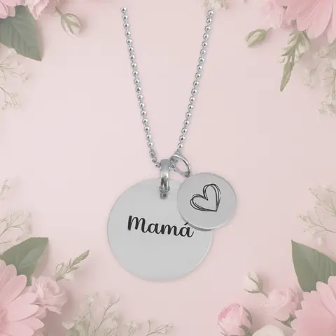 Cadena de Plata 925 con Colgante Mamá Personalizado
