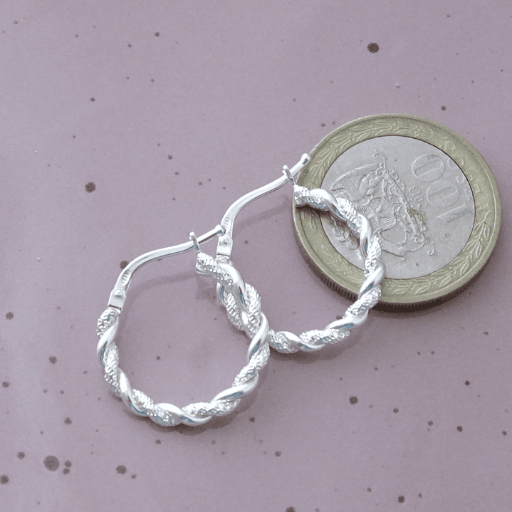 Aros De Plata 925 Sets Argollas Enroscadas 5