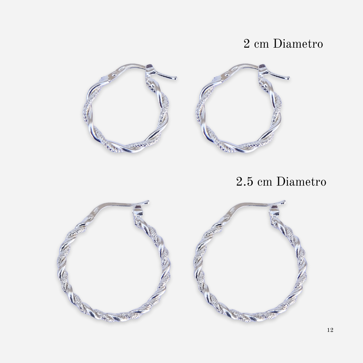 Aros De Plata 925 Sets Argollas Enroscadas 1