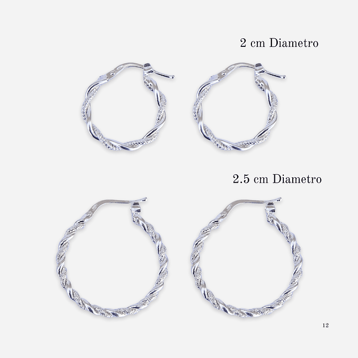 Aros De Plata 925 Sets Argollas Enroscadas 1