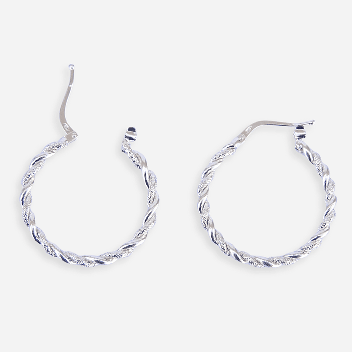 Aros De Plata 925 Sets Argollas Enroscadas 4
