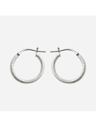 Aros De Plata 925 Argollas Satinadas 15mm