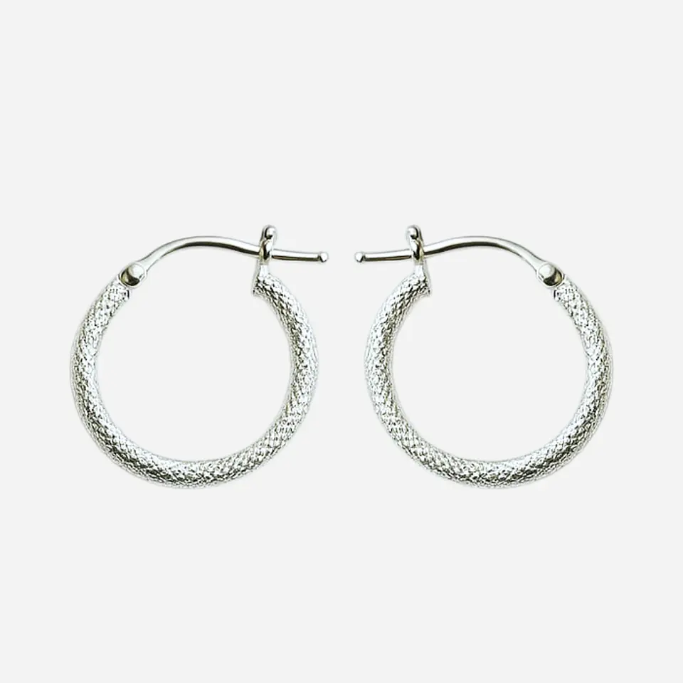 Aros De Plata 925 Argollas Satinadas 15mm 1