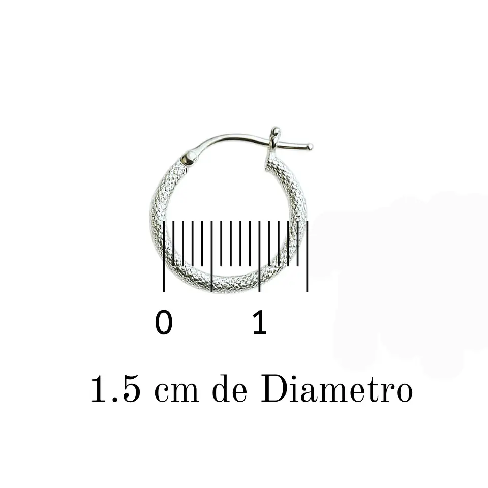 Aros De Plata 925 Argollas Satinadas 15mm 4