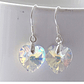 Aros De Plata 925 de Corazón Cristal Violeta/Rosa/Azul/Negro/ Aurora Boreal - Miniatura 7