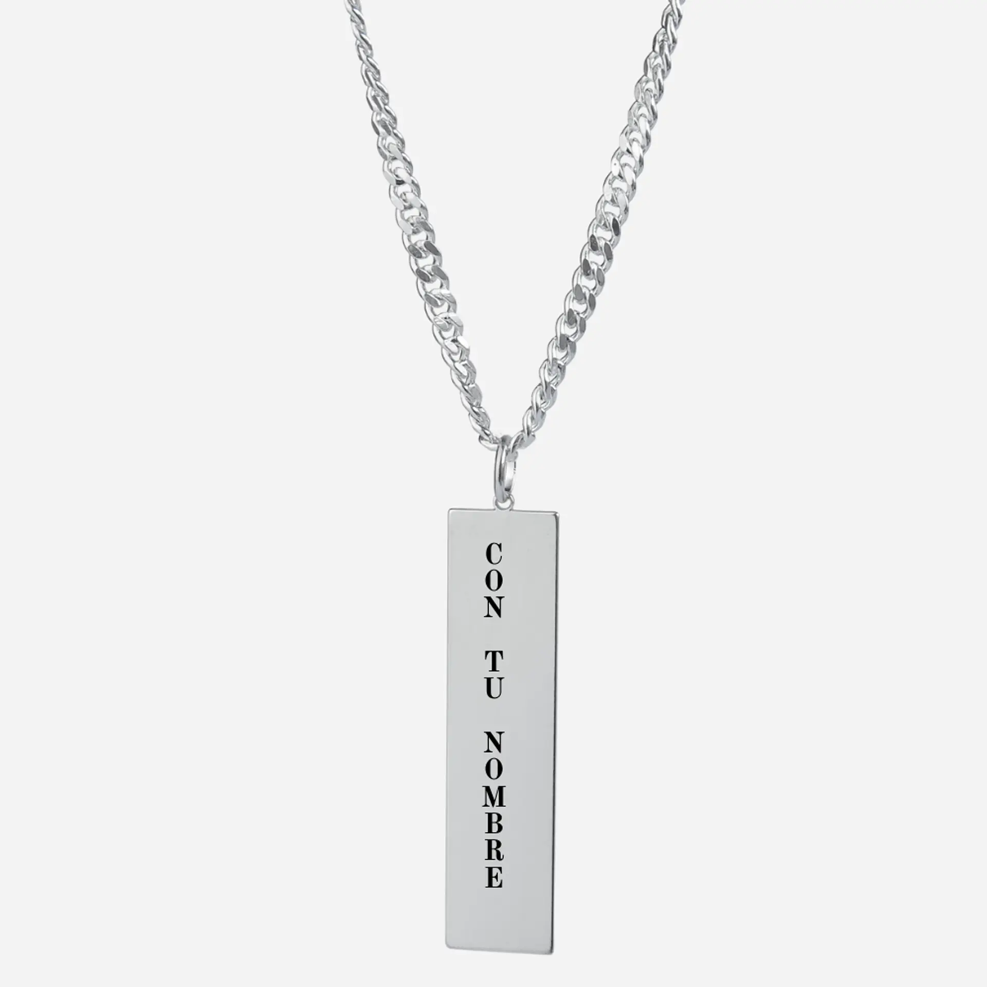 Cadena con Colgante Barra Personalizable — Plata 925 2
