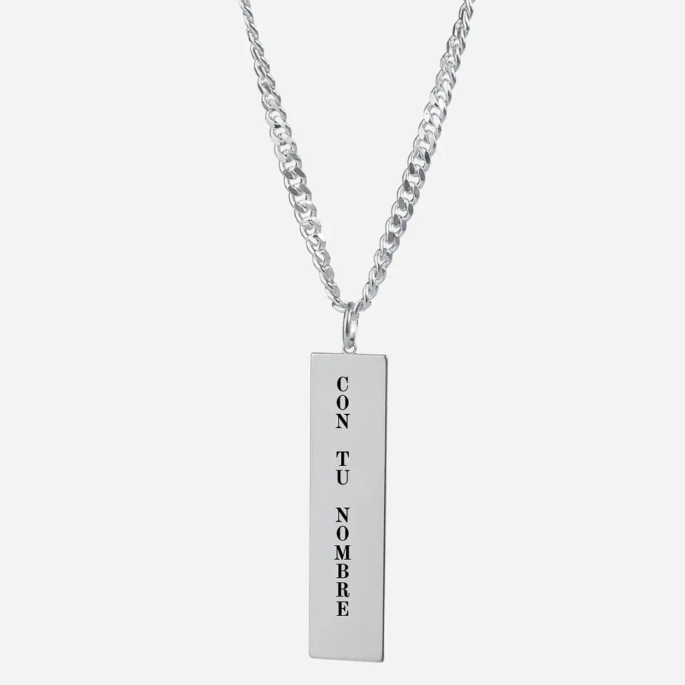 Cadena con Colgante Barra Personalizable — Plata 925 2