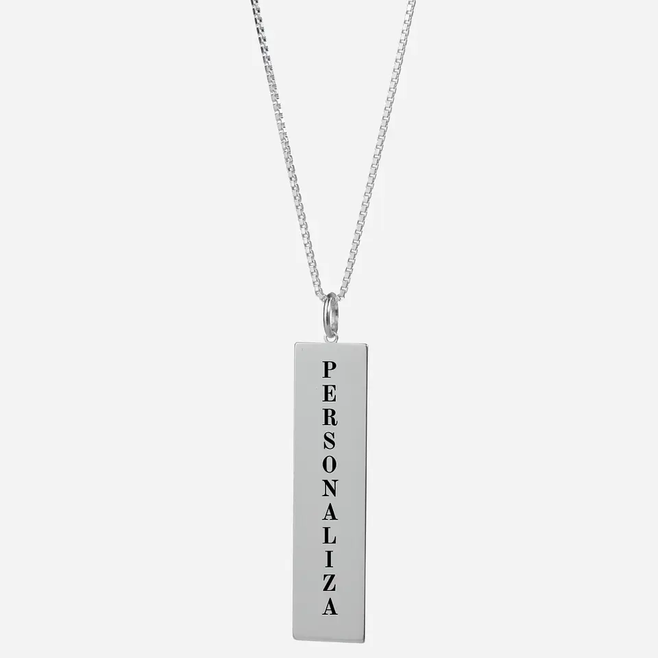 Cadena con Colgante Barra Personalizable — Plata 925 3
