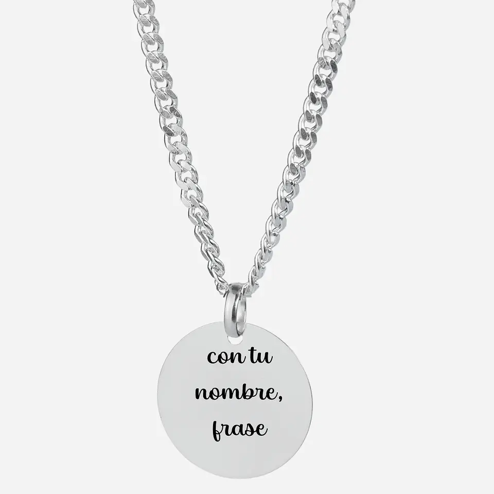 Cadena de Plata 925 & Colgate Circular Personalizable 4