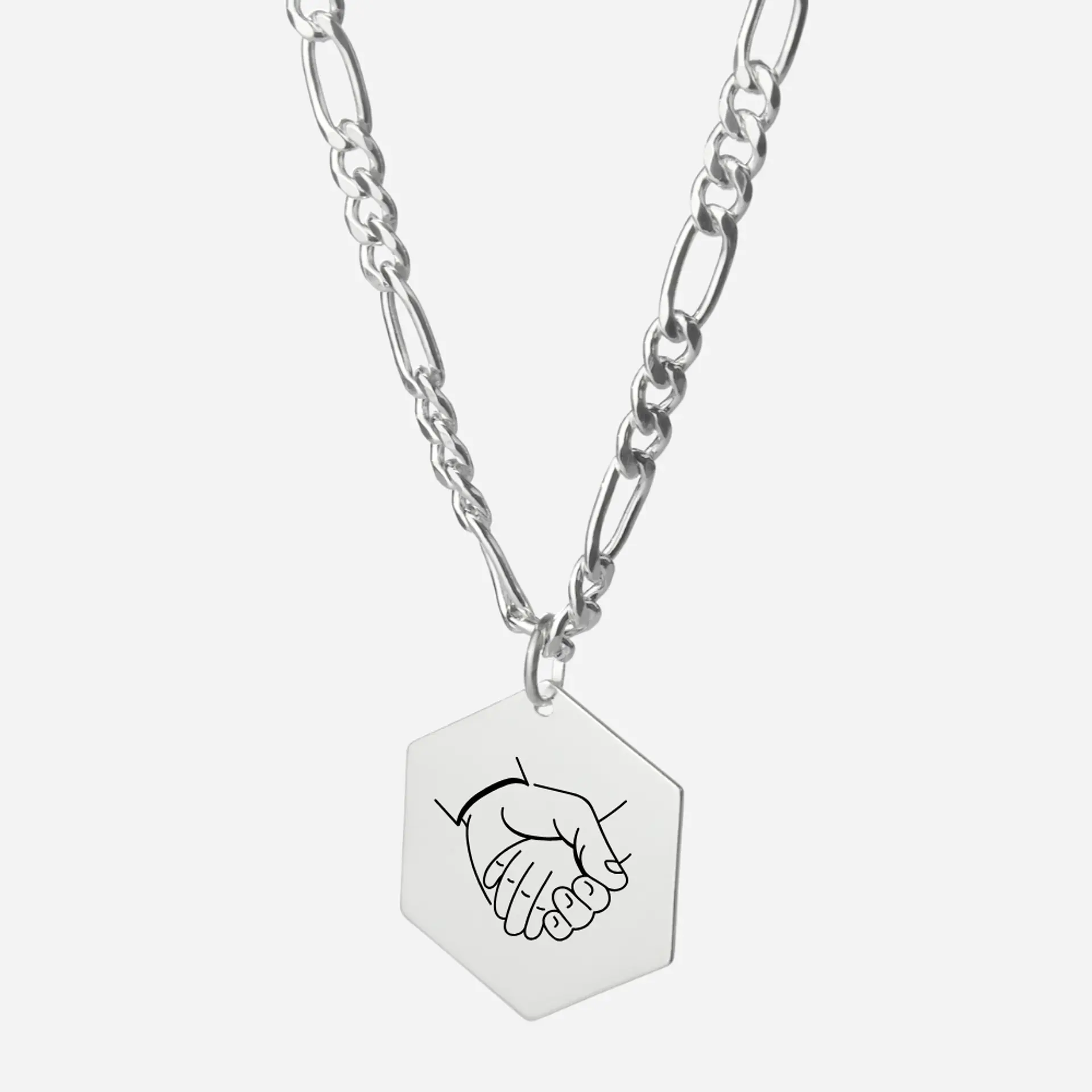 Cadena de Plata 925 & Colgante Hexagonal Personalizado 7