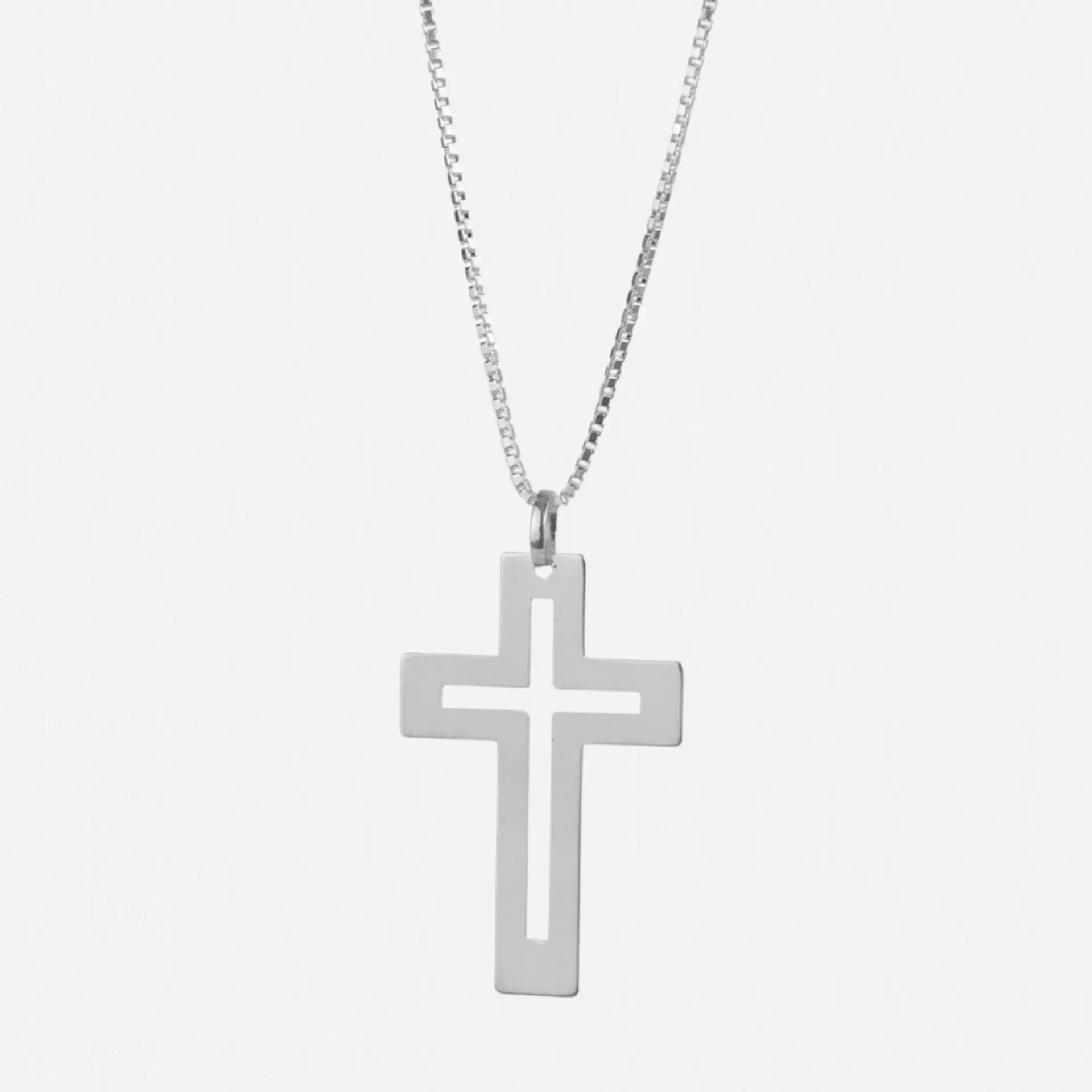 Collar Cruz Plata 925 · Colgante Cruz Moderna 1