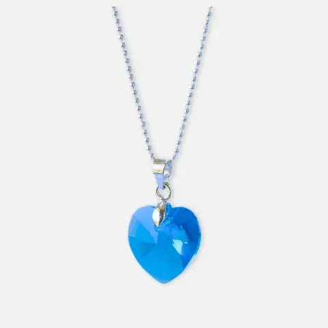 Collar De Plata & Corazon Cristal Swarovski