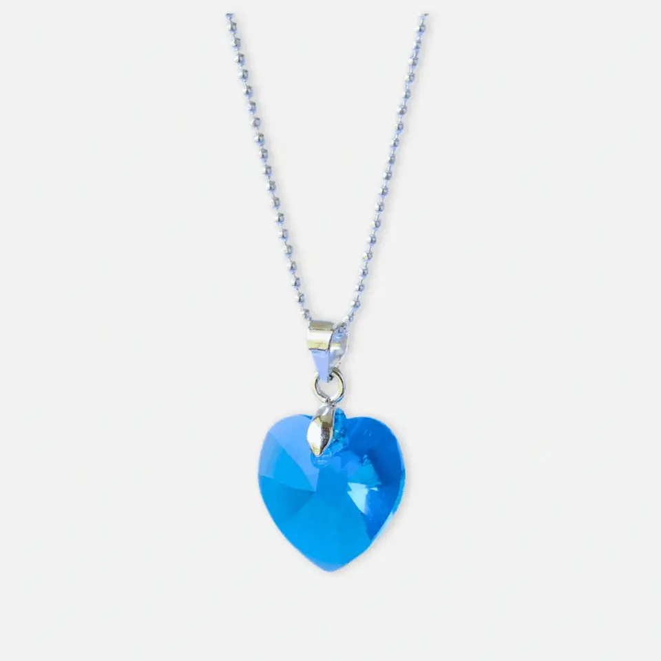 Collar De Plata & Corazon Cristal Swarovski 1