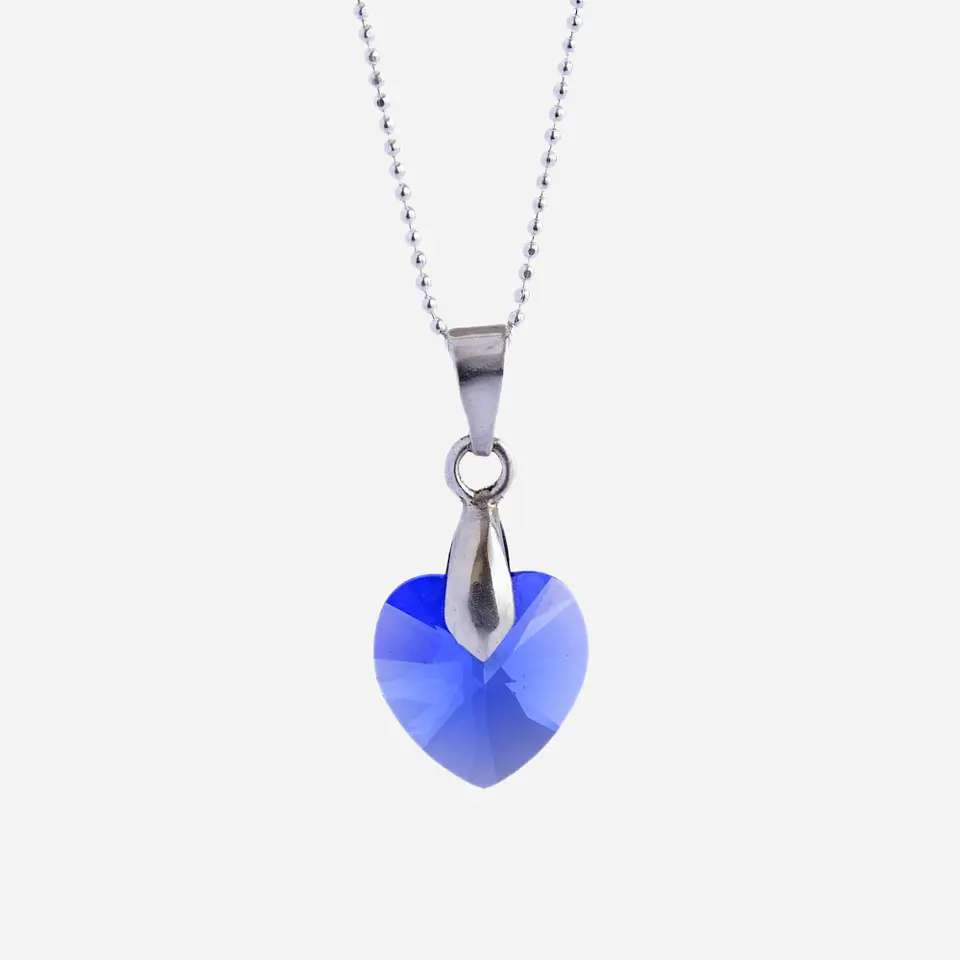Collar De Plata & Corazon Cristal Swarovski 5