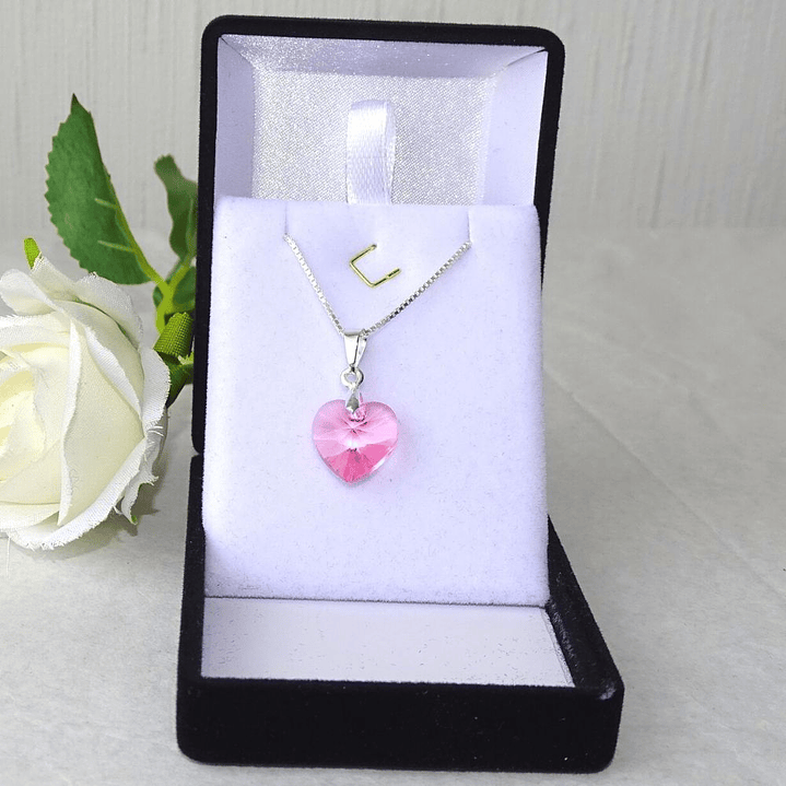 Collar De Plata Veneciana & Corazón Cristal Swarovski 3