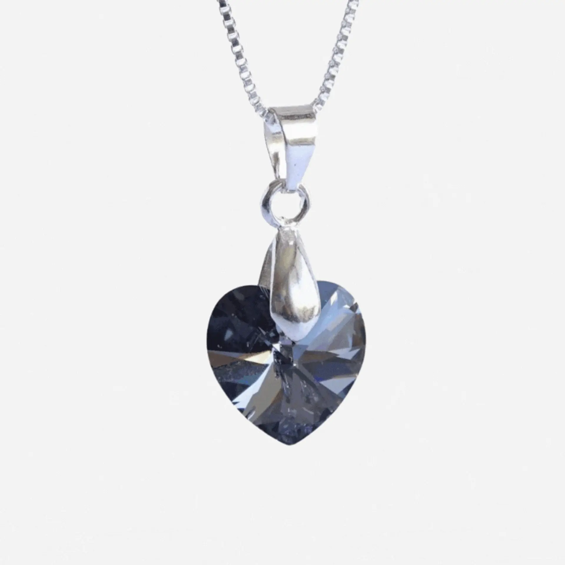 Collar De Plata Veneciana & Corazón Cristal Swarovski 1