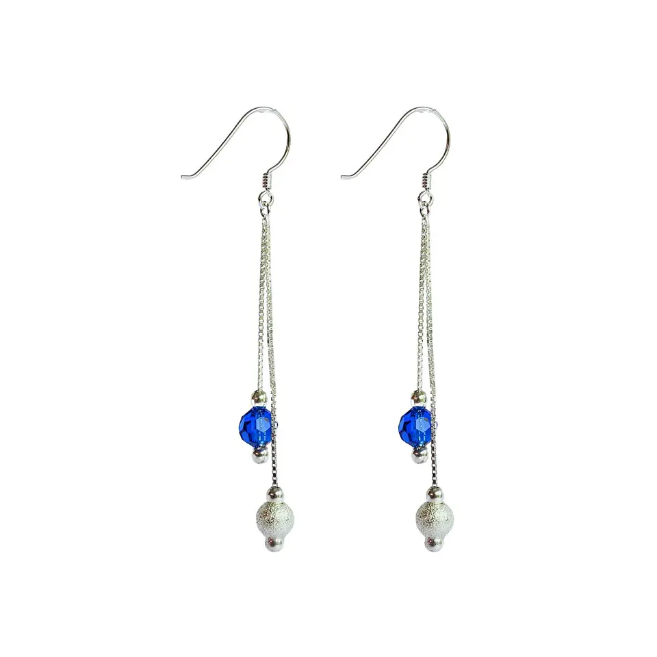 Aros De Plata 925 Estefania Con Cristales Swarovski 4