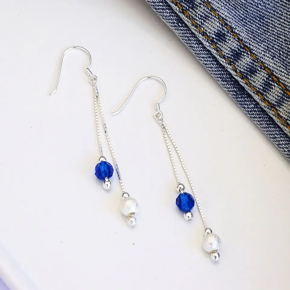 Aros De Plata 925 Estefania Con Cristales Swarovski 5