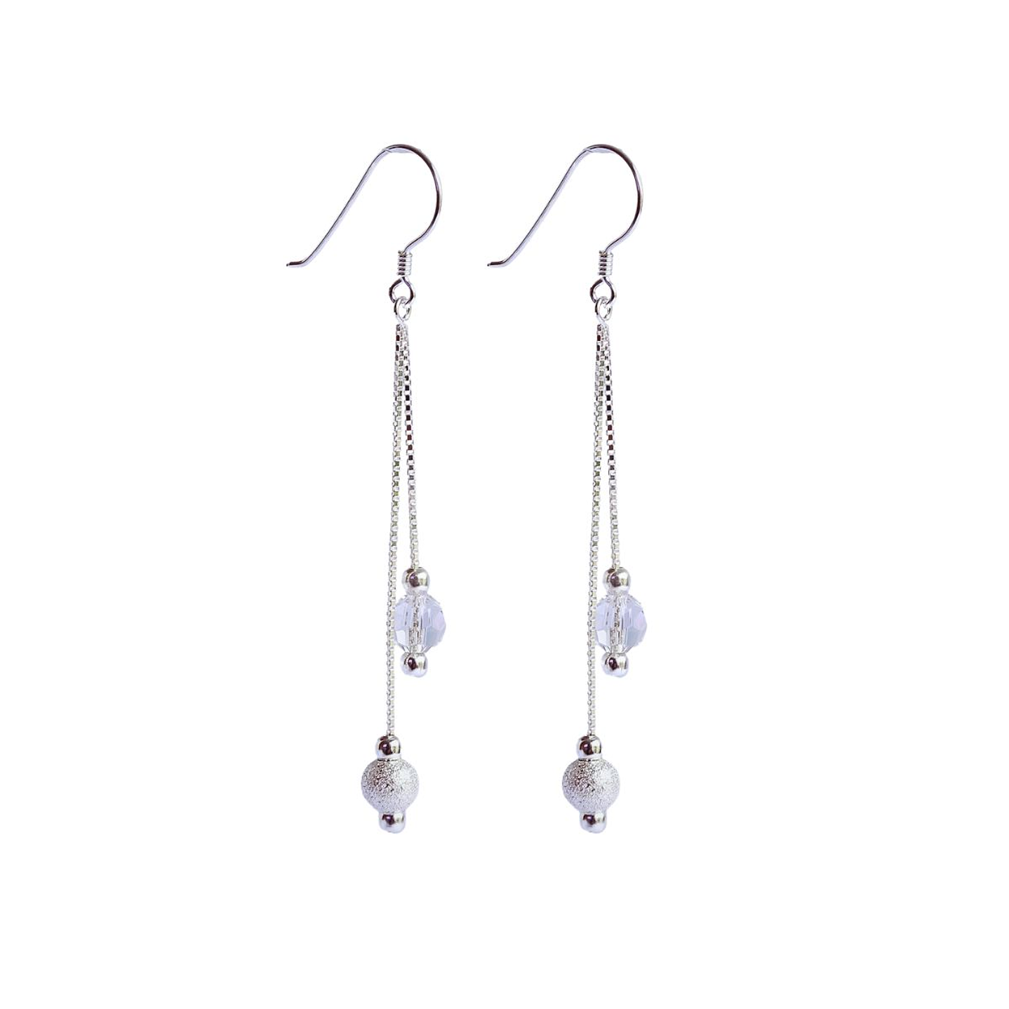 Aros De Plata 925 Estefania Con Cristales Swarovski 11