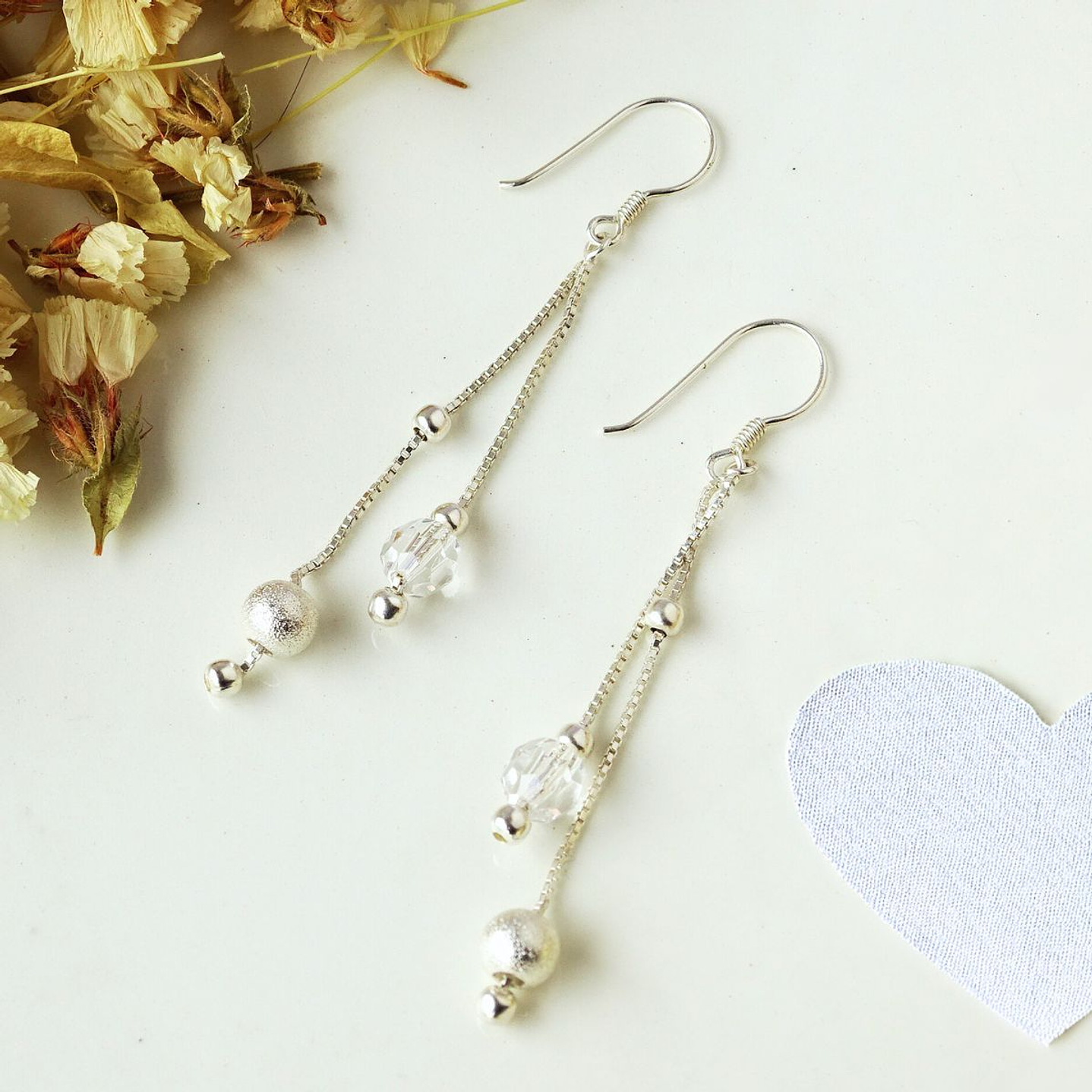 Aros De Plata 925 Estefania Con Cristales Swarovski 12