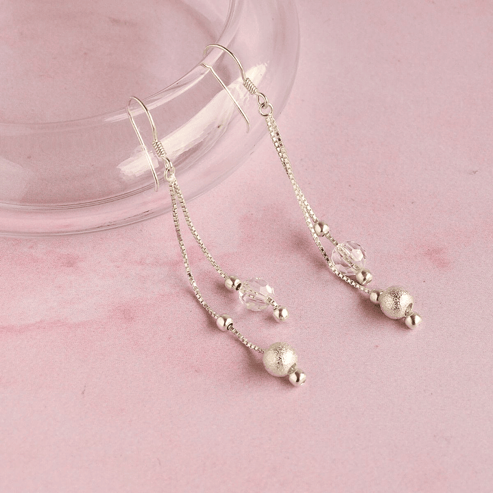 Aros De Plata 925 Estefania Con Cristales Swarovski 13