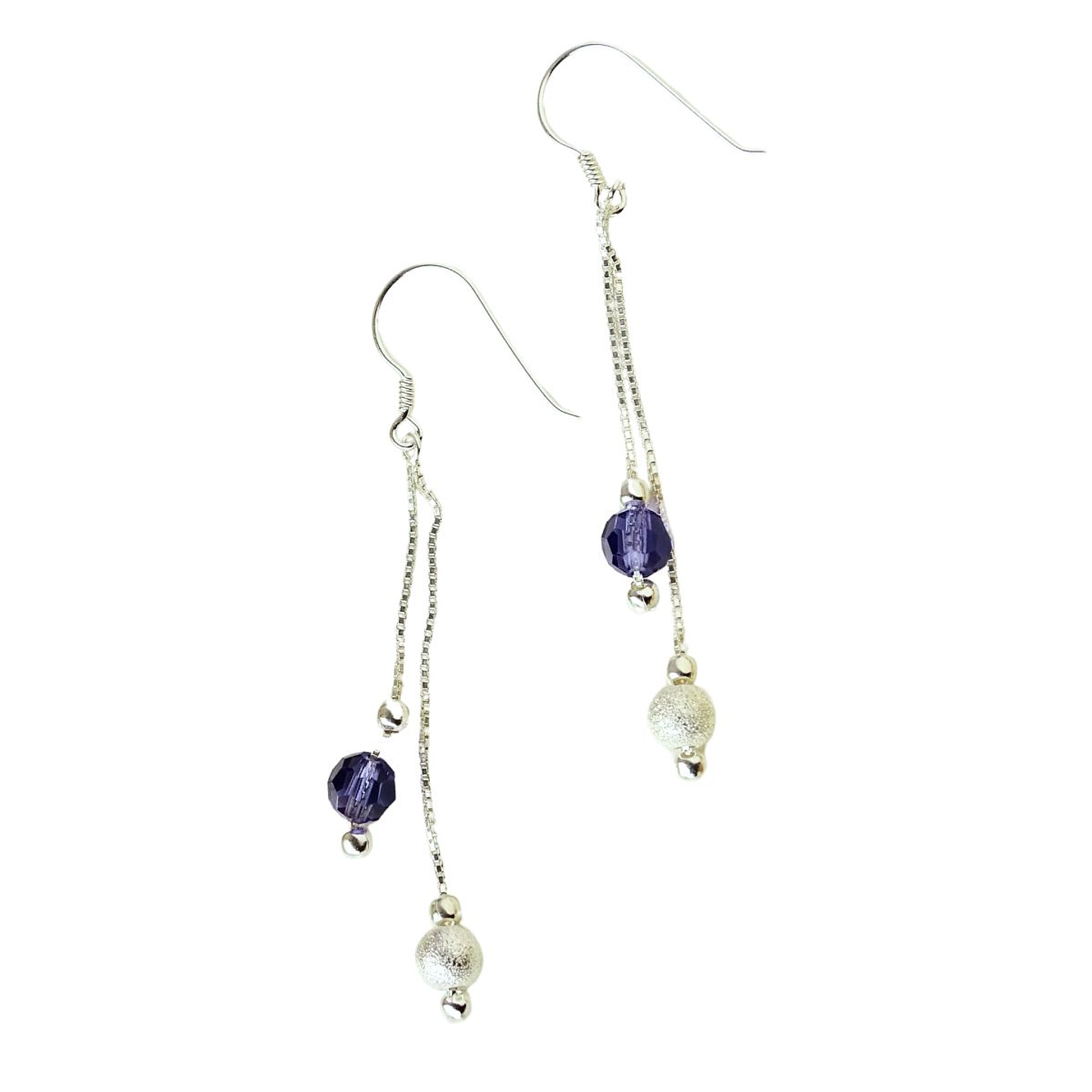 Aros De Plata 925 Estefania Con Cristales Swarovski 9