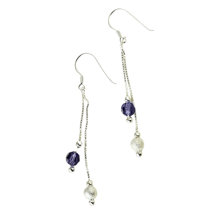 Aros De Plata 925 Estefania Con Cristales Swarovski 9