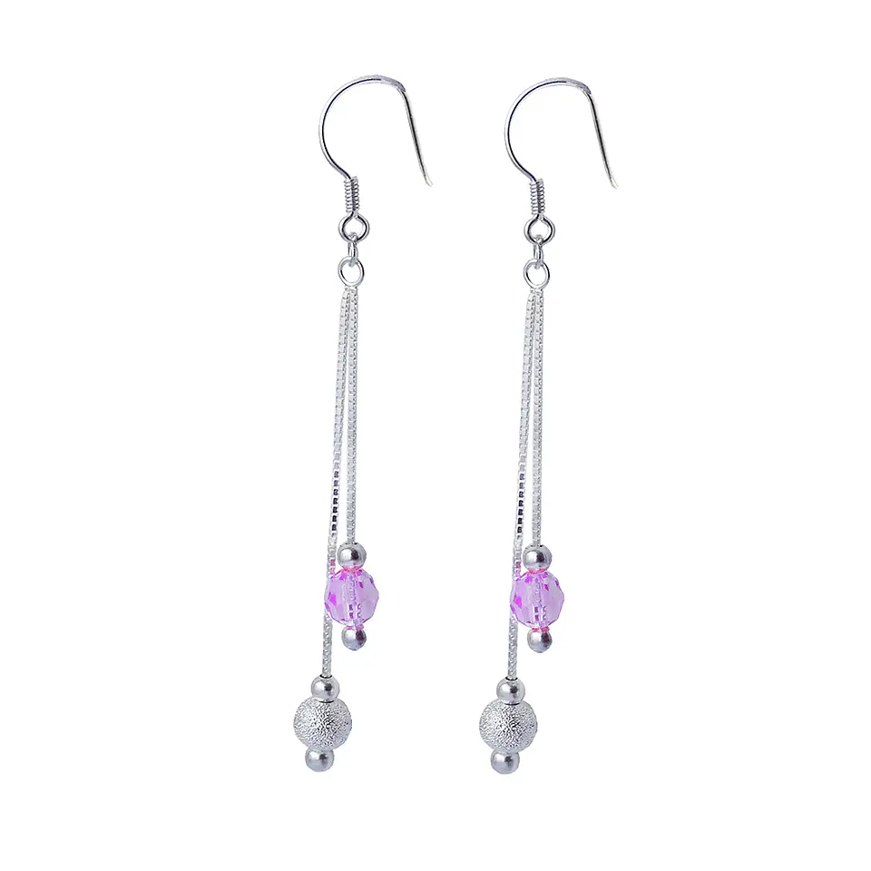 Aros De Plata 925 Estefania Con Cristales Swarovski 8