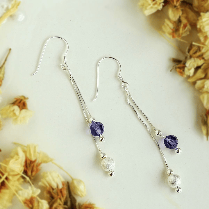 Aros De Plata 925 Estefania Con Cristales Swarovski 10