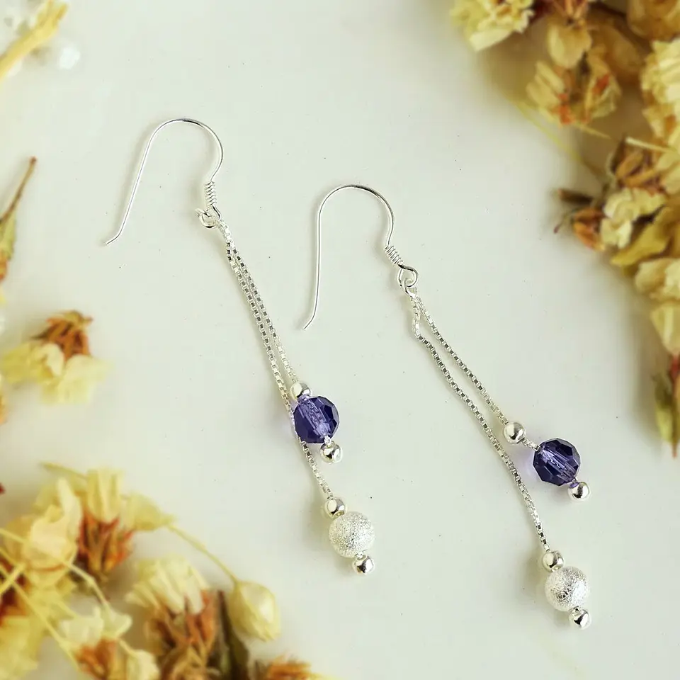 Aros De Plata 925 Estefania Con Cristales Swarovski 10