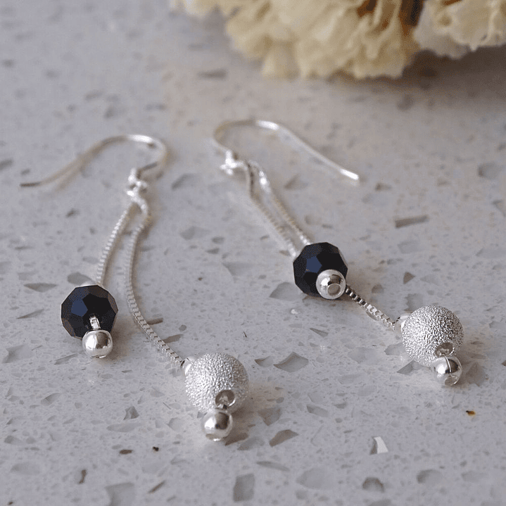 Aros De Plata 925 Estefania Con Cristales Swarovski 7