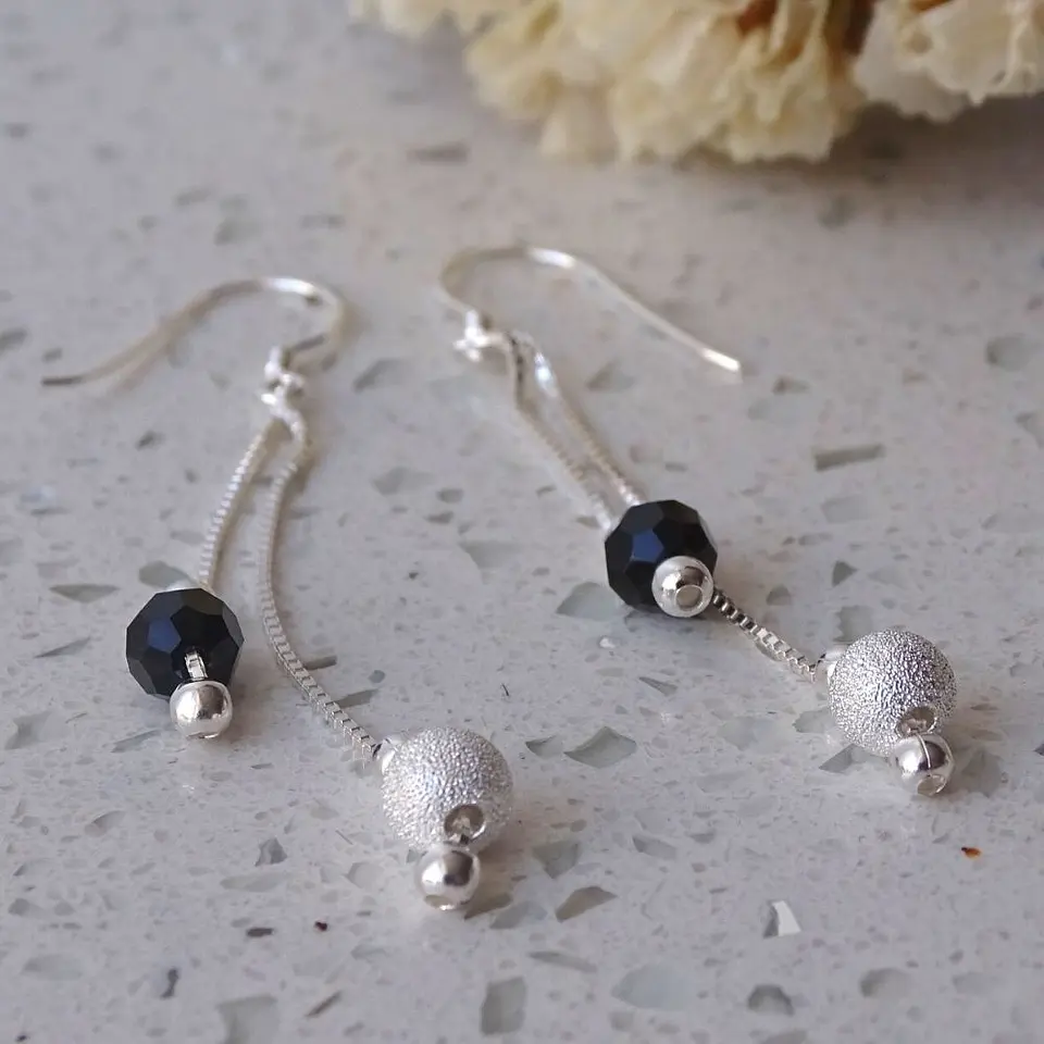 Aros De Plata 925 Estefania Con Cristales Swarovski 7