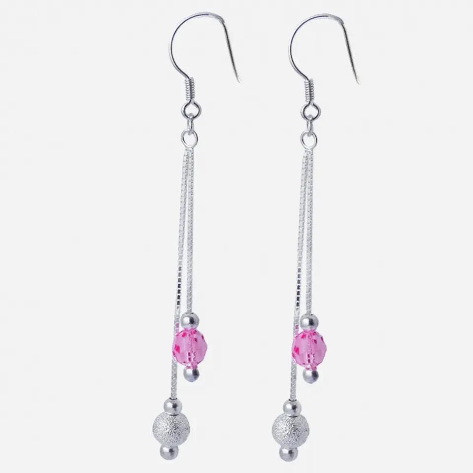 Aros De Plata 925 Estefania Con Cristales Swarovski 1