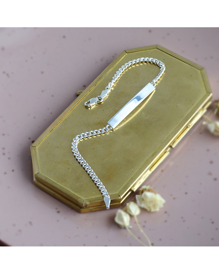 Pulsera Piocha De Plata Ley 925 Esclava Personalizado (unisex)