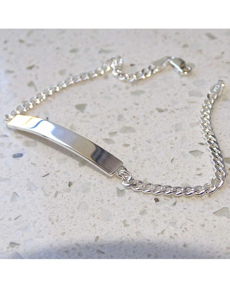 Pulsera Piocha De Plata Ley 925 Esclava Personalizado (unisex)