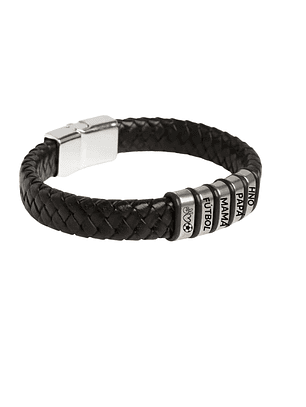 Pulsera de Cuero y Acero Linea X Personalizada