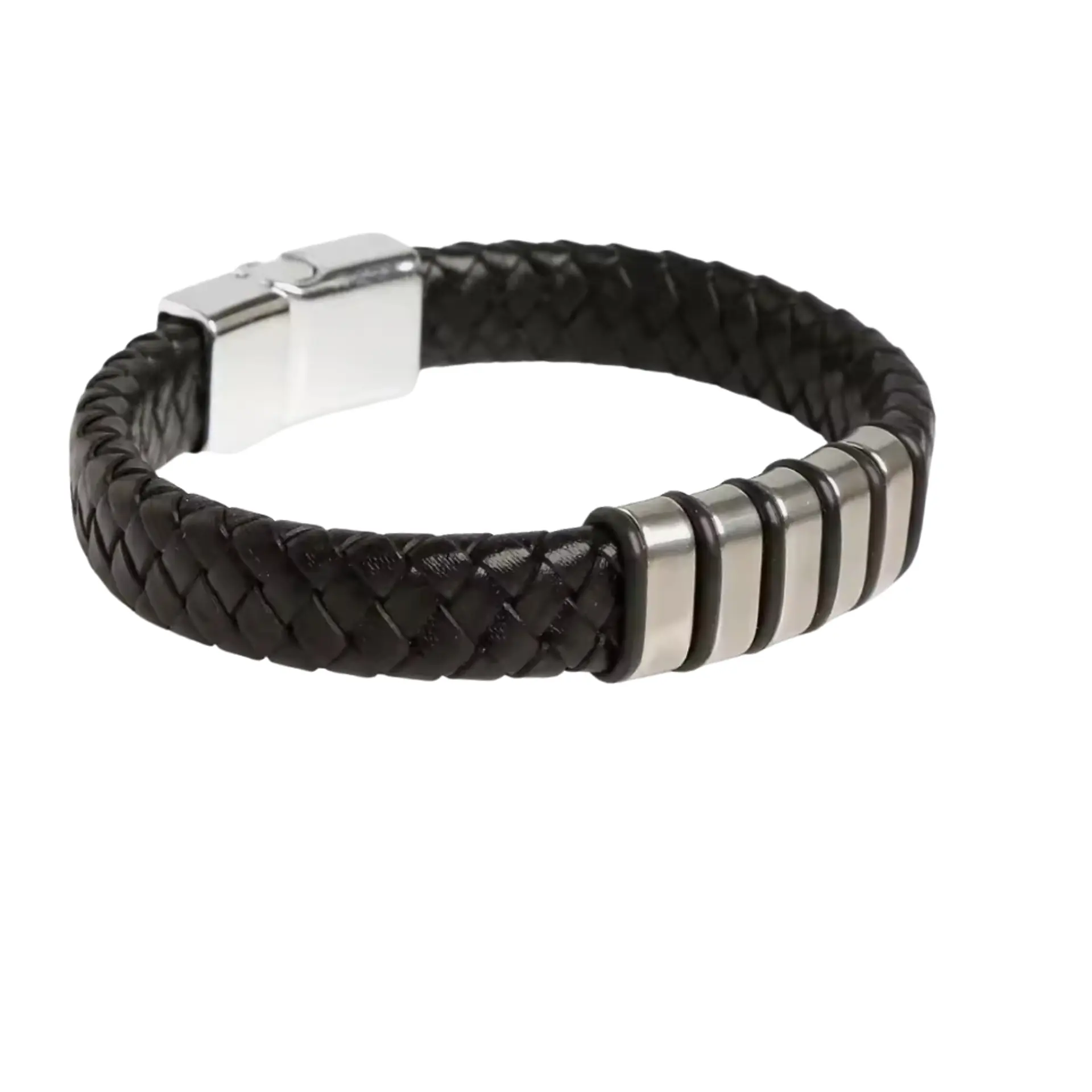 Pulsera de Cuero y Acero Línea X Personalizada 6