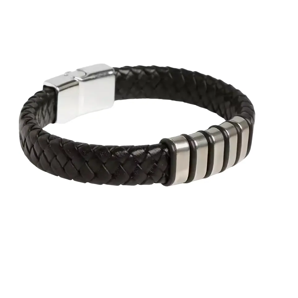 Pulsera de Cuero y Acero Línea X Personalizada 6
