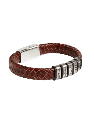 Pulsera de Cuero y Acero Linea X Personalizada