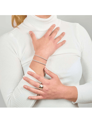 Anillo De Plata Con Diseño Efecto Martillado