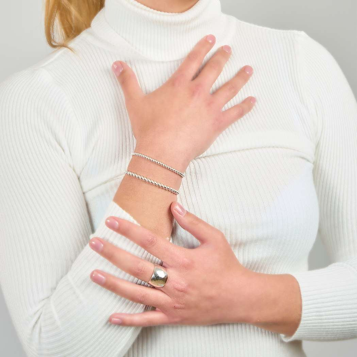 Anillo De Plata Con Diseño Efecto Martillado 2