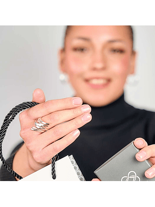 Anillo Ajustable Plata 925 Entrelazado Reda
