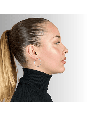 Aros De Plata 925 Argollas Lisa T 30mm  