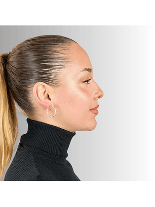 Aros De Plata 925 Argollas Enroscada 2.5 cm