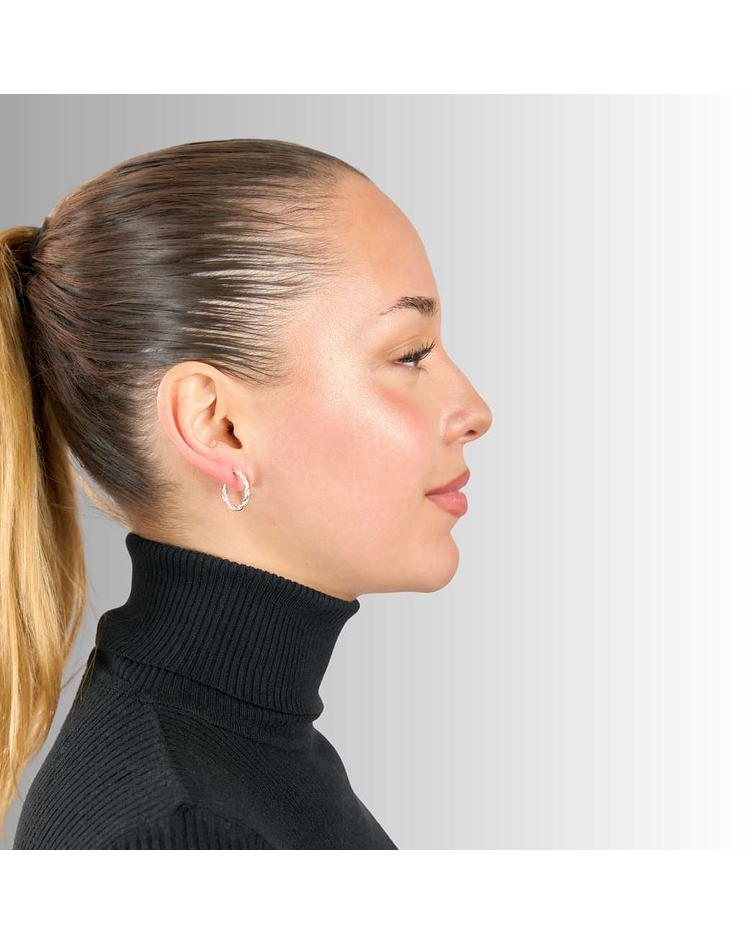 Aros De Plata 925 Argollas Enroscada 2cm