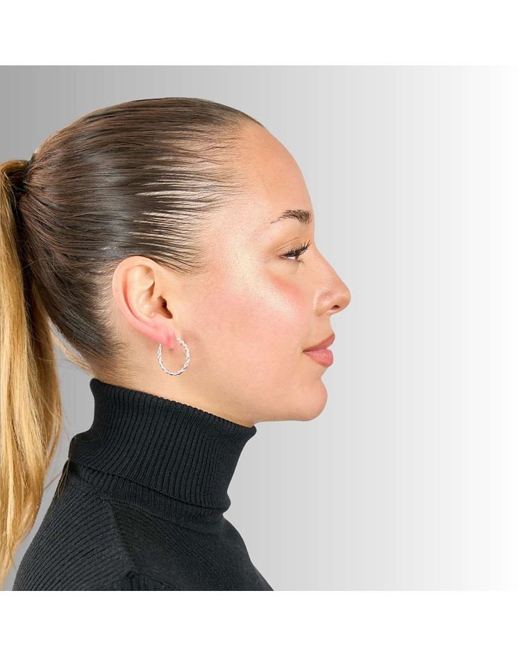 Aros De Plata 925 Sets Argollas Enroscadas