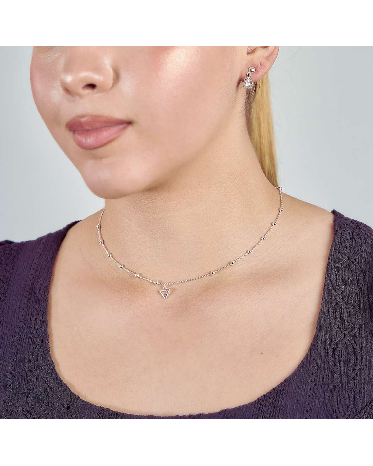 Cadena De Plata 925 Triangulo y Punto